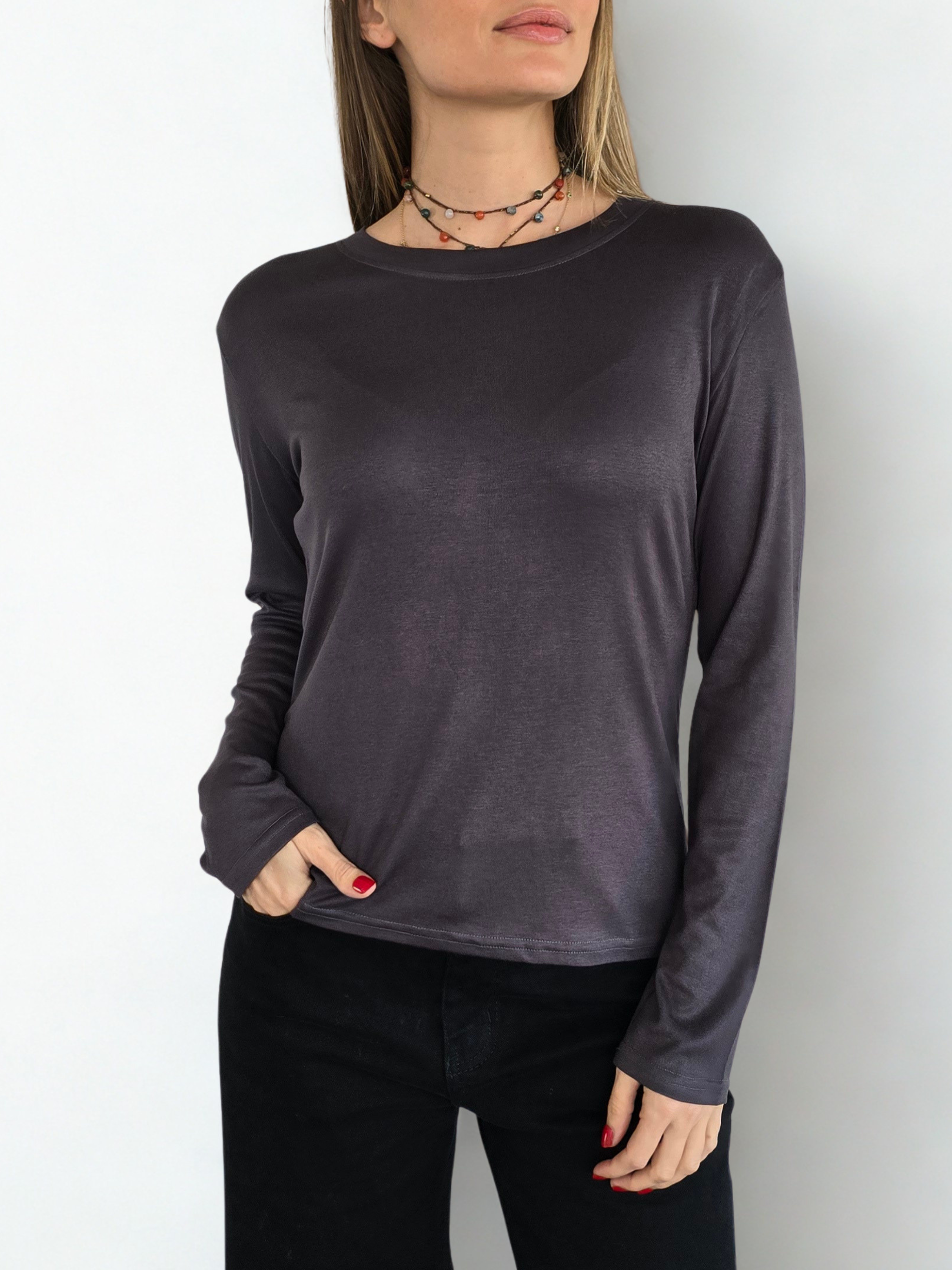 Polera Básica, color Gris