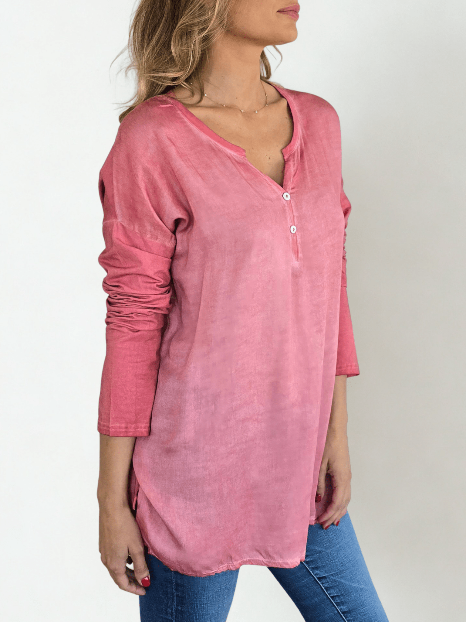 Blusa Tres Botoncitos, color Rosado