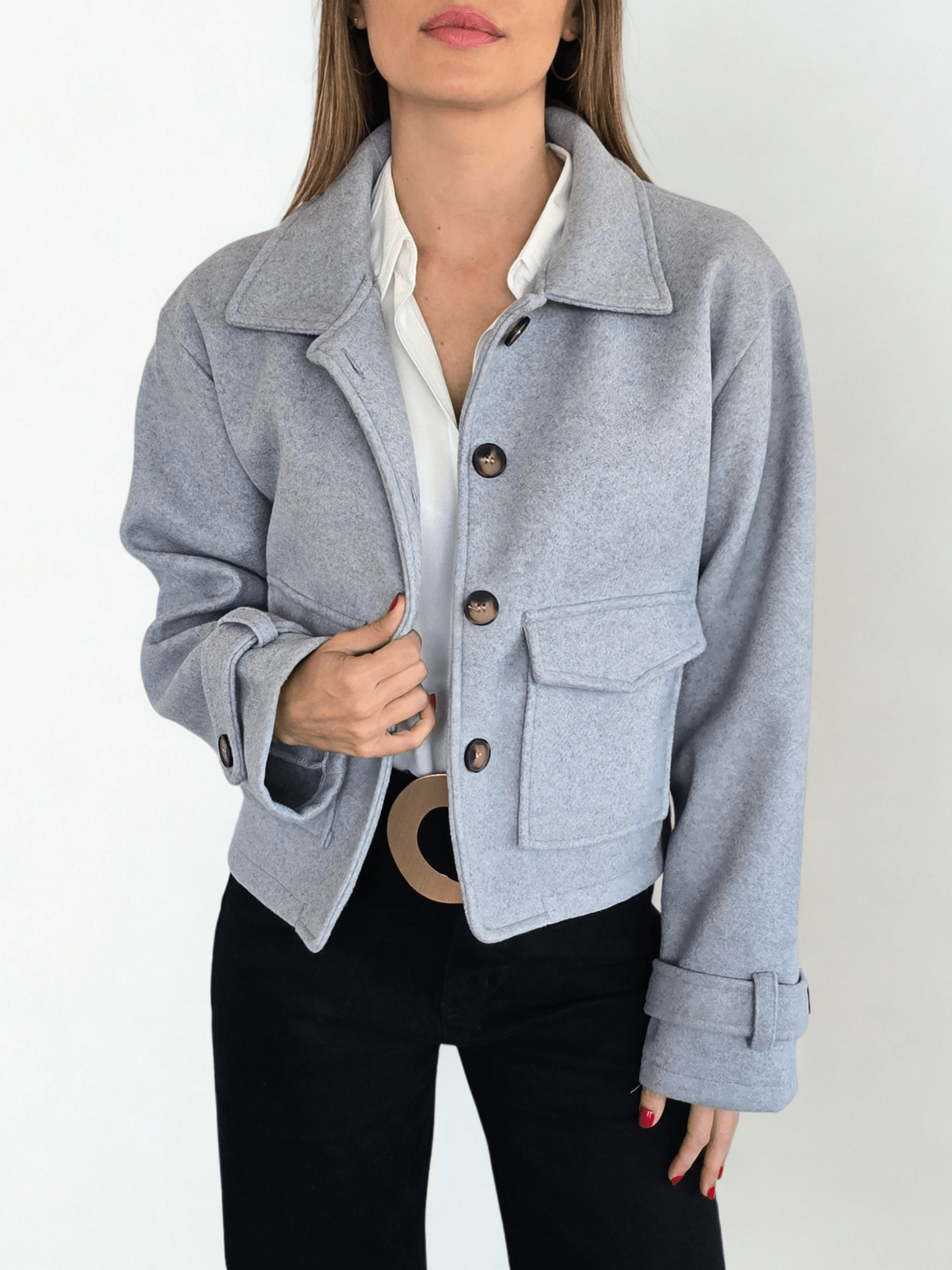 Chaqueta de Paño, color Celeste