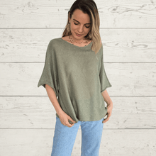 Cargar imagen en el visor de la galería, Sweater Italiano básico, color Verde Musgo

