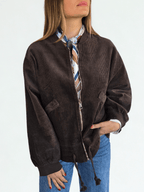 Chaqueta Italiana Bomber, color Café