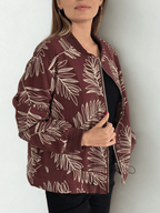 Chaqueta Bomber Bordado, color Burdeo