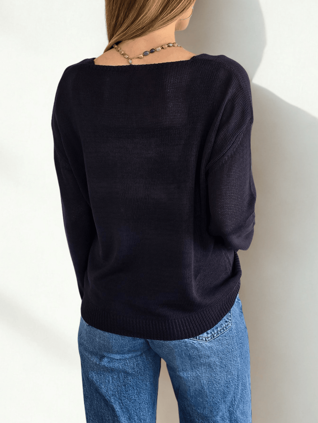 Sweater Básico escote en V, color Azul