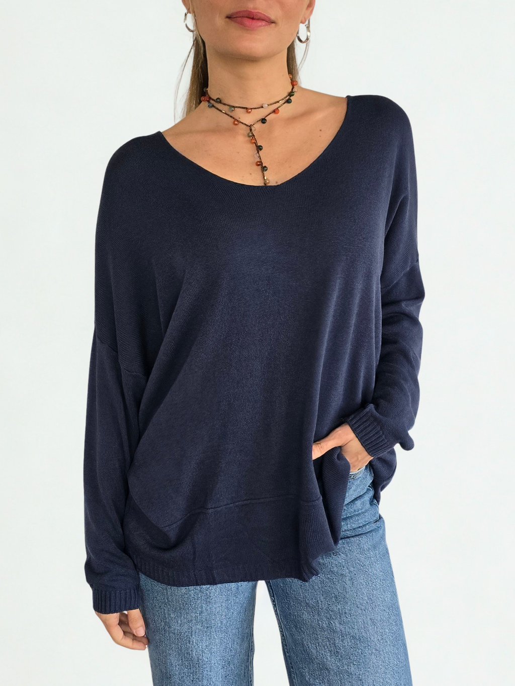 Sweater Italiano Ancho, color Azul Marino