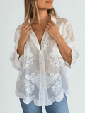 Blusa Bordada, color Blanco