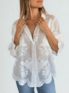 Blusa Bordada, color Blanco