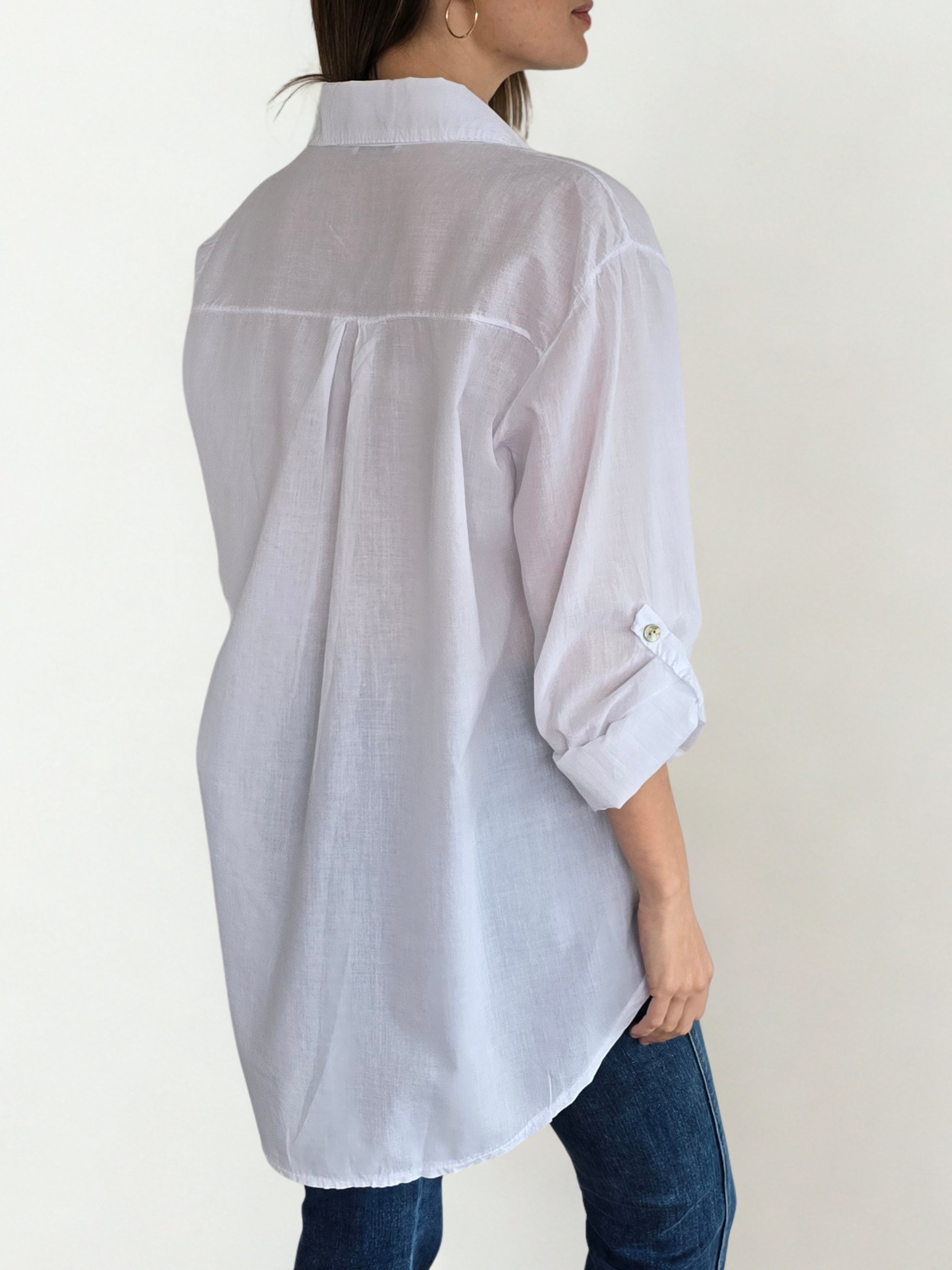 Blusa Italiana 100% Algodón, color Blanco