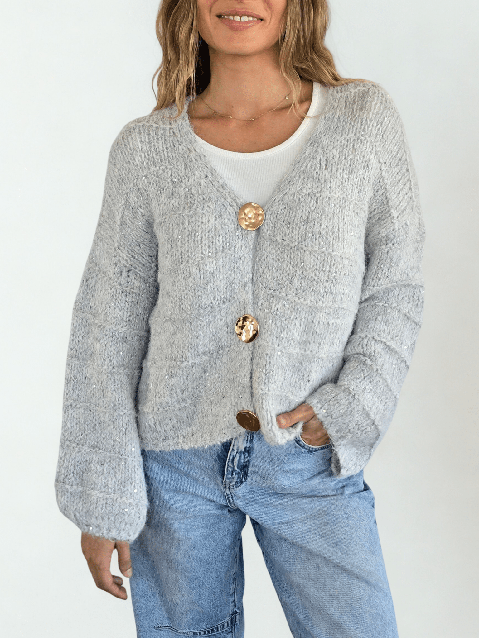 Chalecoo Jaspeado, color Gris