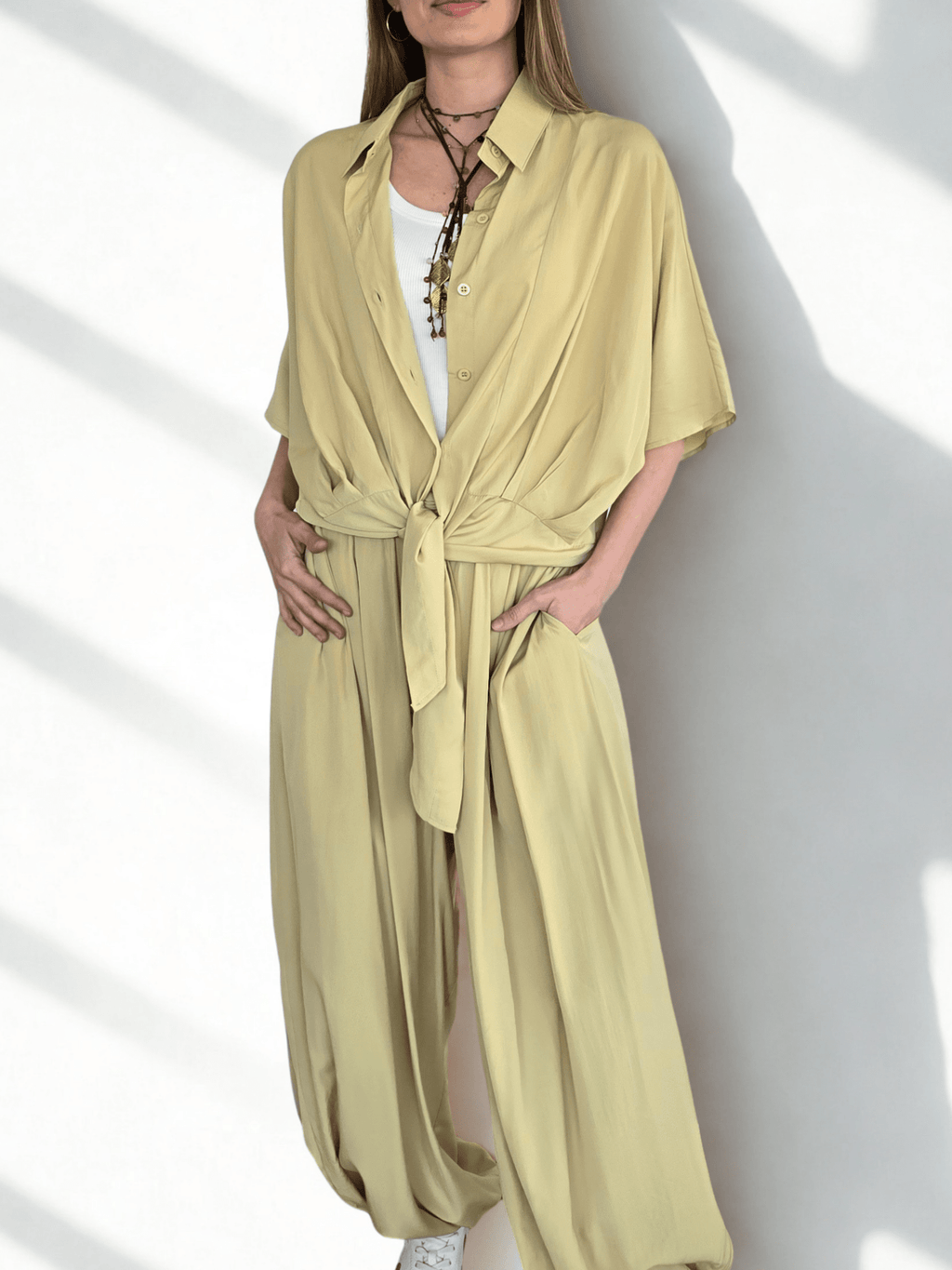 Blusa con Amarra, color Pistacho