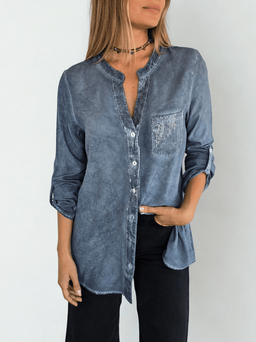 Blusa Teñida, color Azul