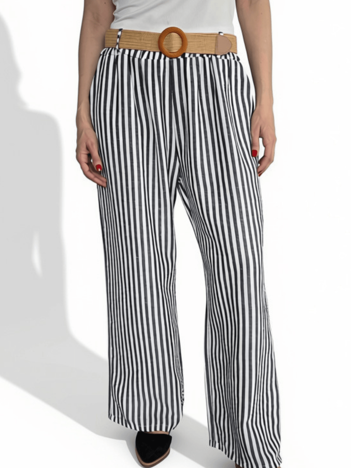 Pantalón Italiano Rayado, color Azul con Blanco