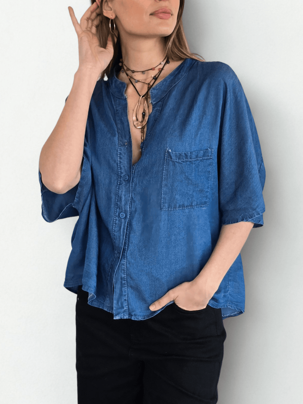 Blusa Italiana Jeans, color Azul