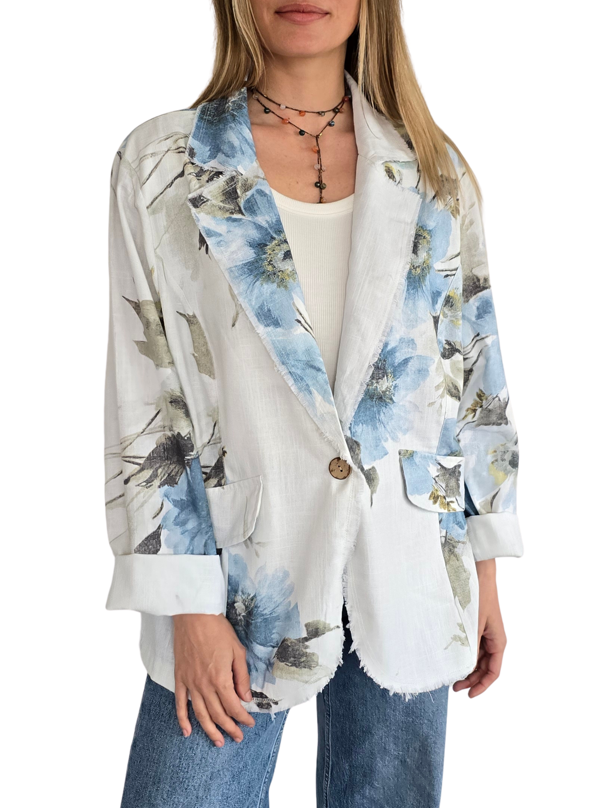 Chaqueta Estampada, fondo Blanco