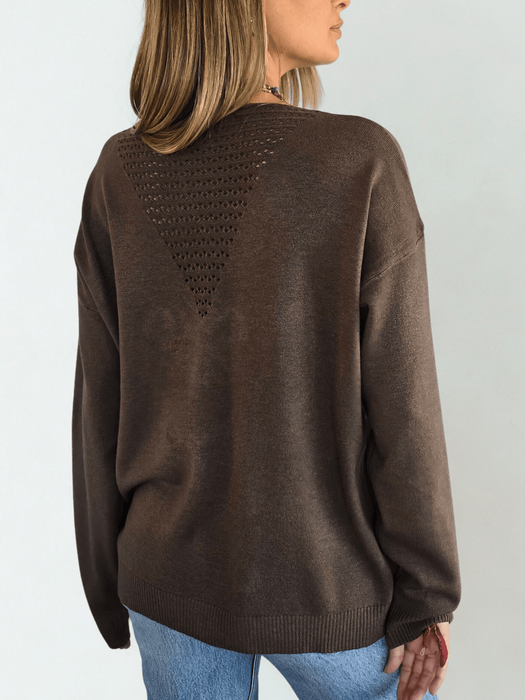 Sweater Flor, color Chocolate