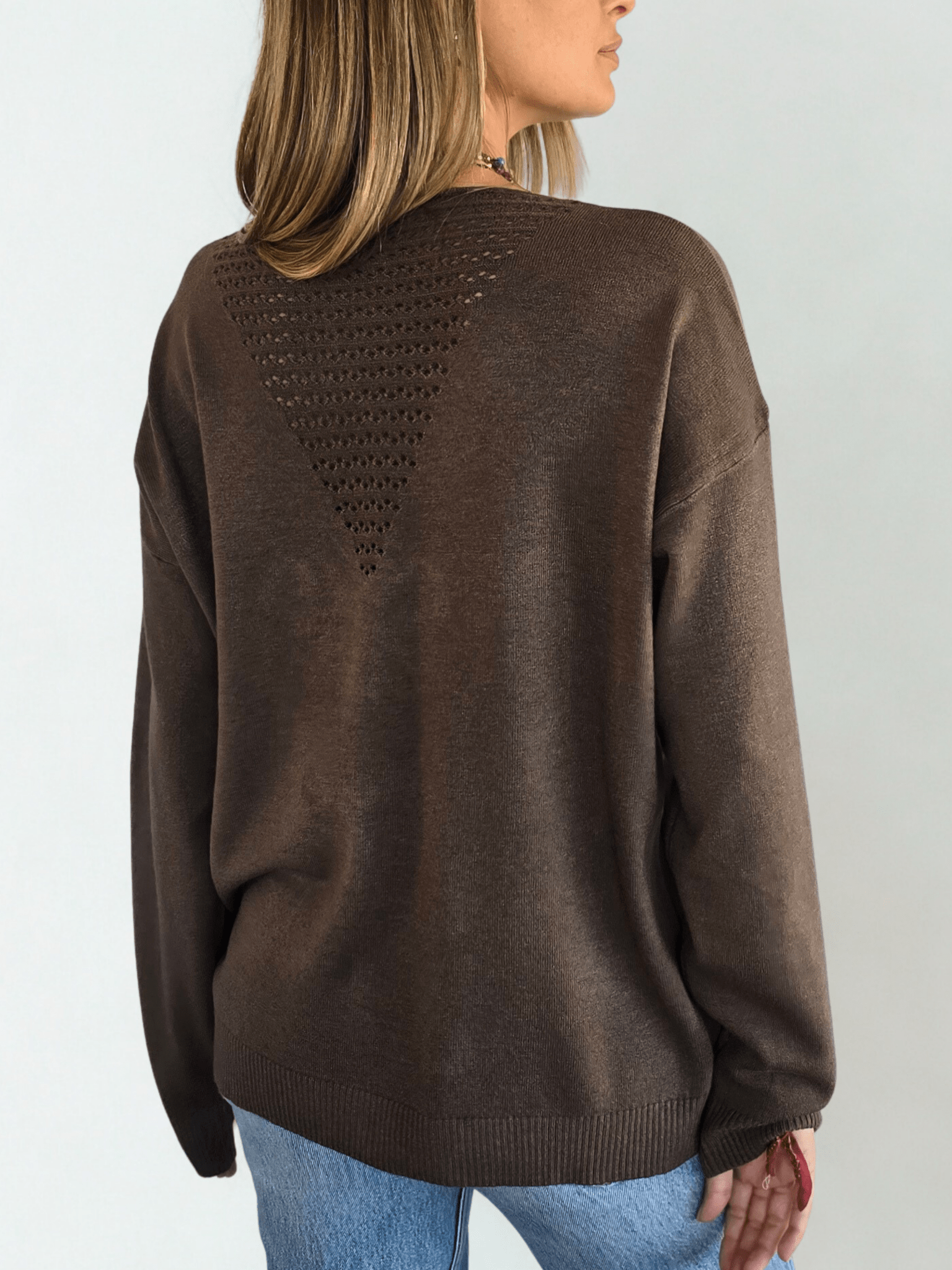 Sweater Flor, color Chocolate