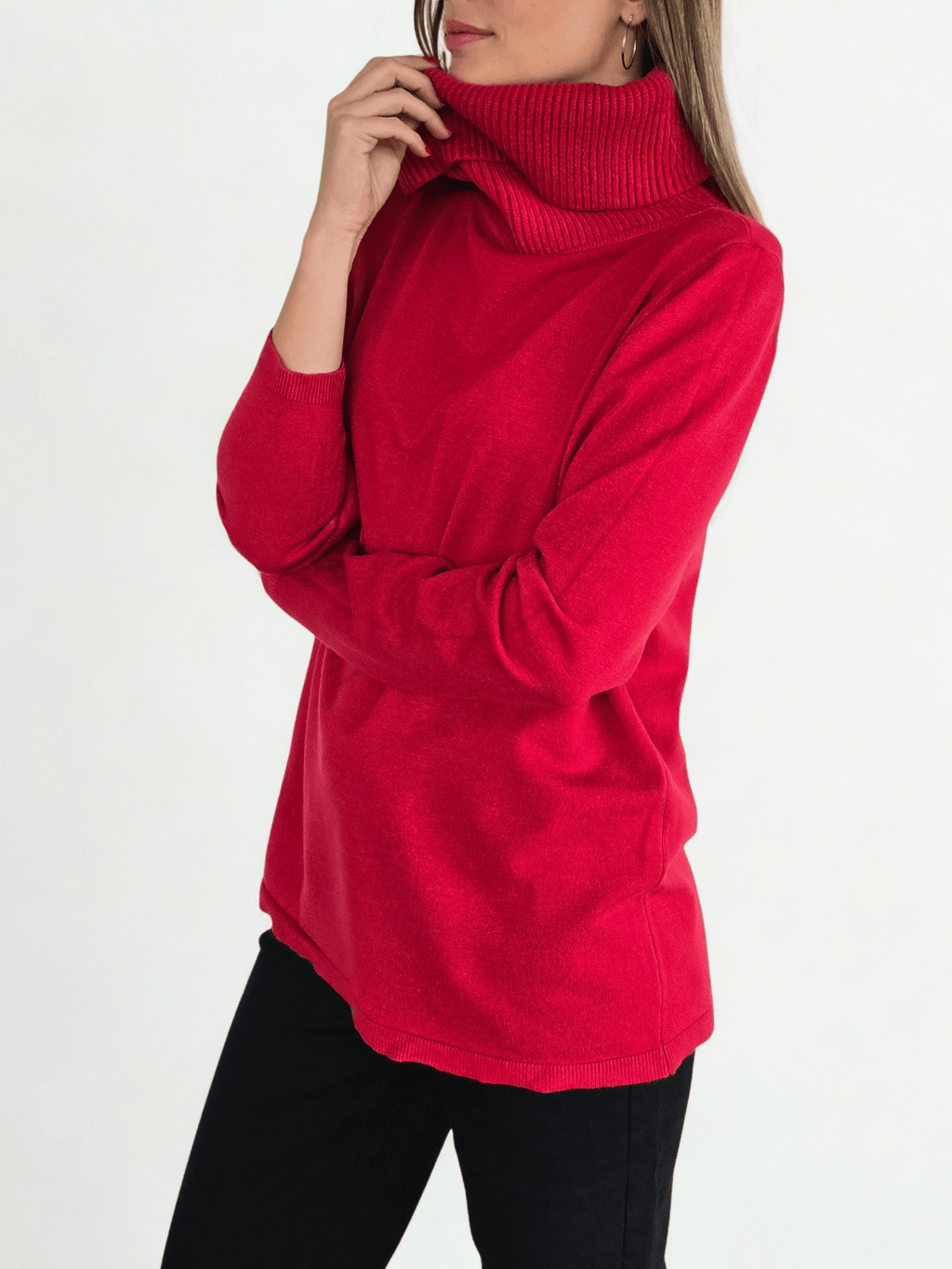 Sweater Cuello Subido, color Rojo
