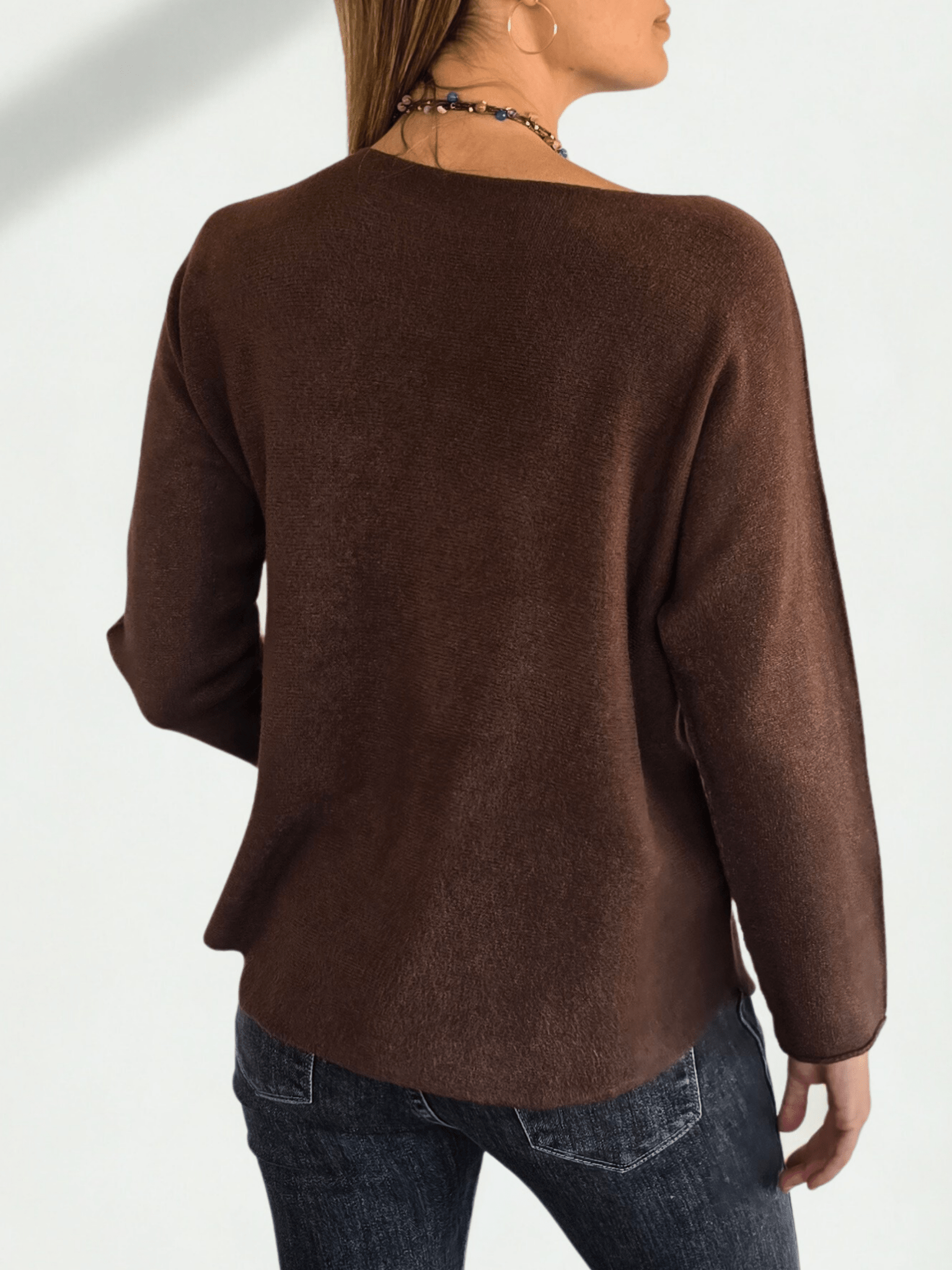 Sweater Italiano básico, color Chocolate