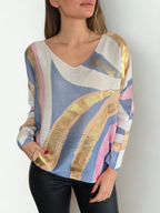 Sweater Italiano Estampado, tono Rosados