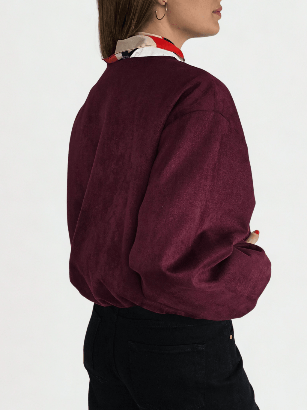 Chaqueta Bomber Italiana, color Vino