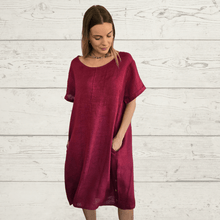 Cargar imagen en el visor de la galería, Vestido Italiano Liguria, color Rojo Oscuro
