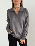 Sweater Con Cuello, color Gris