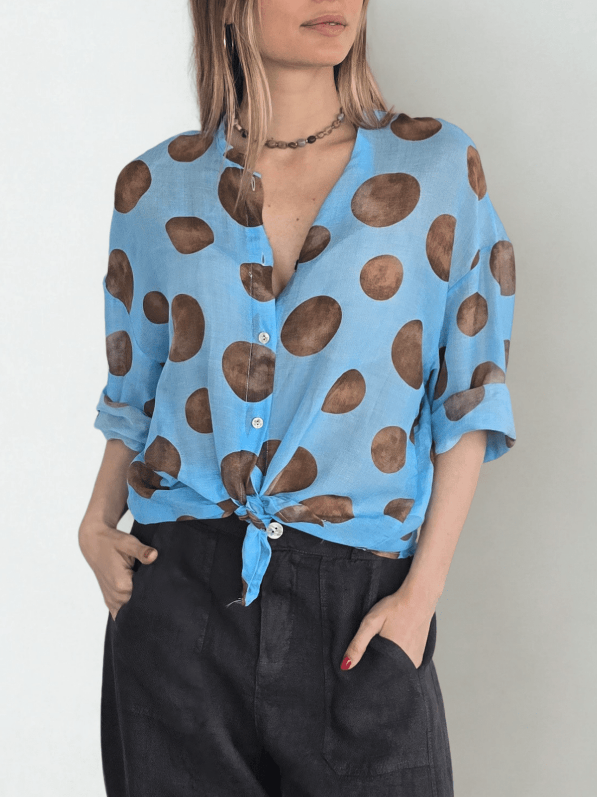 Blusa Italiana Lunares, fondo Jacinto