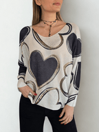 Sweater Italiano Corazón, fondo Beige