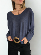 Sweater Italiano con Polera, color Azul