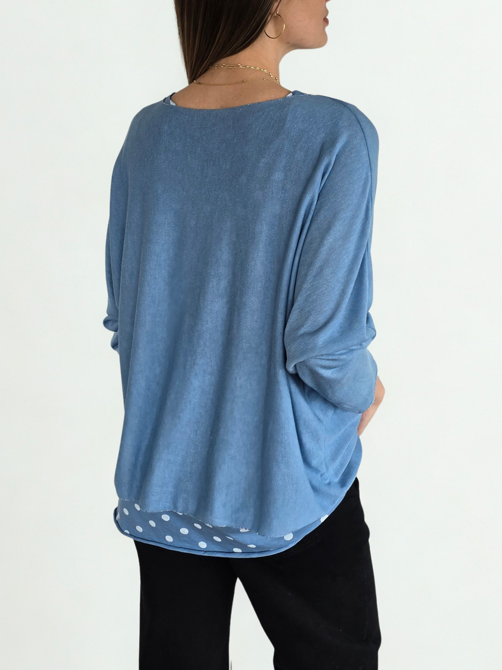 Sweater Italiano con Polera y Pañuelo, color Jacinto