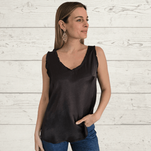 Cargar imagen en el visor de la galería, Blusa Italiana sin mangas, color Chocolate
