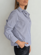 Blusa Rayada, color Gris
