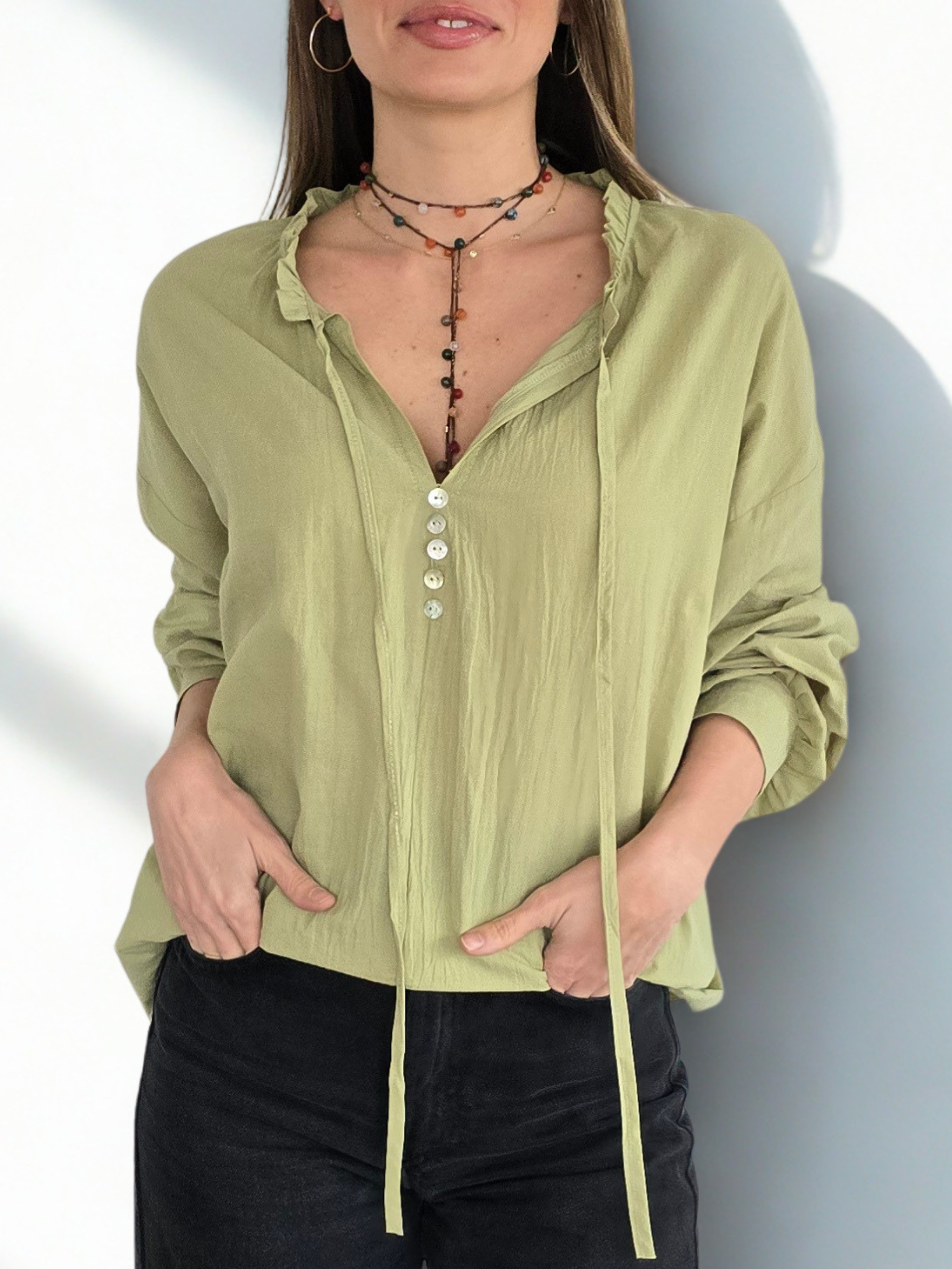 Blusa con Tiritas, color Pistacho