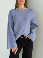 Sweater Manga Ancha, color Celeste Jeans