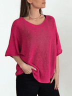 Sweater Italiano de Hilo, color Frambuesa