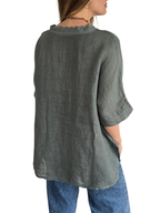 Blusa Italiana Escote Bordado, color Verde