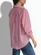 Blusa Rayada, color Rojo con Blanco
