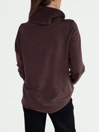 Sweater Cuello Subido, color Chocolate