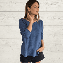 Cargar imagen en el visor de la galería, Sweater Italiano básico, color Azul Jeans
