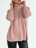 Sweater cuello subido Ribete, color Rosado