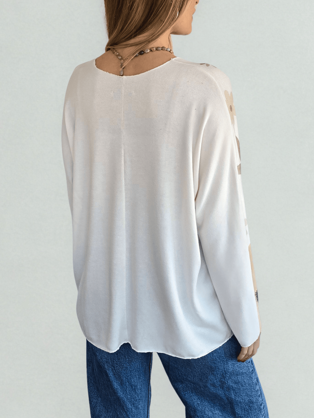 Sweater Italiano Estampado Flores, tonos Verdes