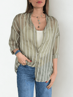 Blusa Italiana Rayada, fondo Verde