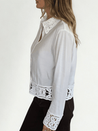 Blusa con Macramé, color Blanco