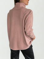 Sweater cuello subido Ribete, color Rosado