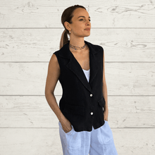 Cargar imagen en el visor de la galería, Chaqueta Blazer 1005 Lino Italiano, color Negro
