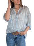Blusa Italiana Rayada, fondo Celeste