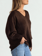 Sweater Italiano Tejido Rombo, color Chocolate