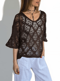 Sweater Italiano Rombos, color Chocolate