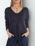 Sweater Básico escote en V, color Azul
