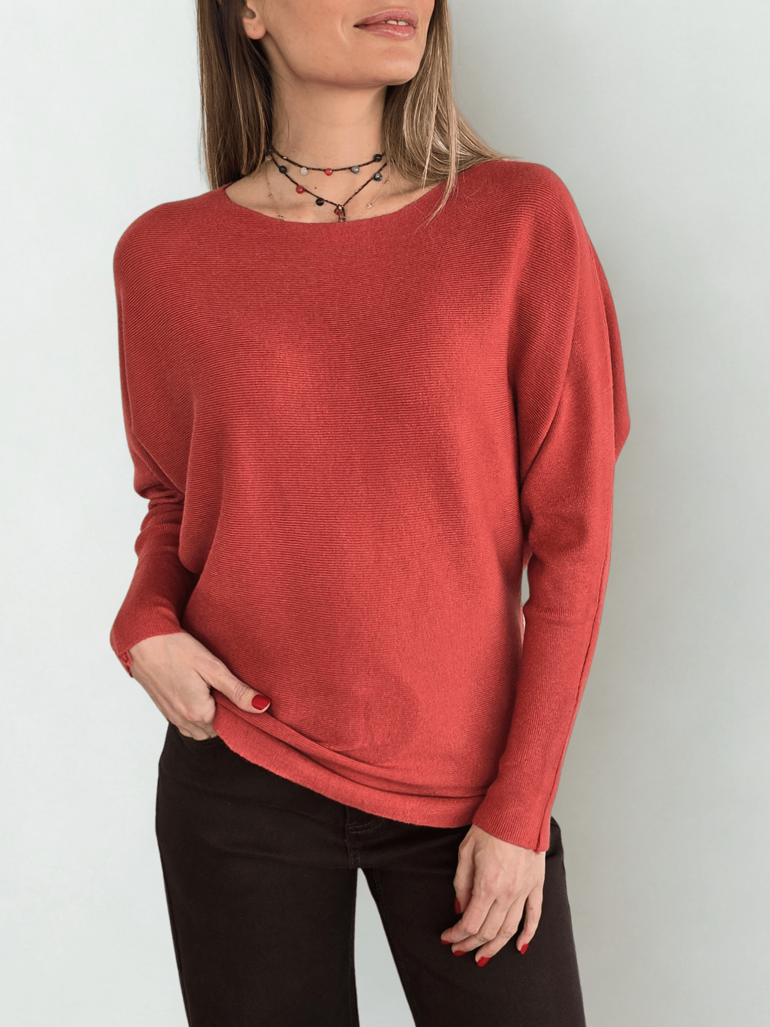 Sweater Murciélago, color Terracota