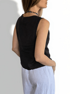 Blusa Gillette Italiano 100% Lino, color Chocolate